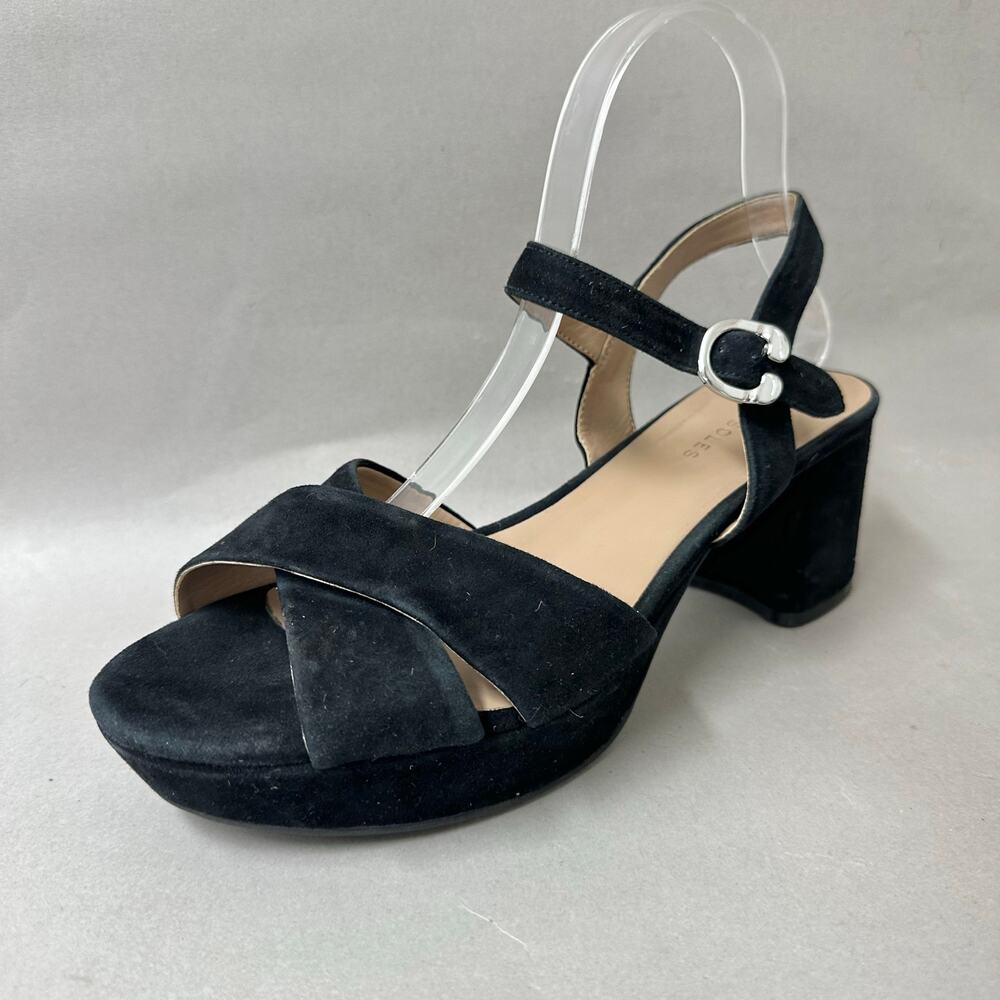 Aerosoles Cosmos‎ Crisscross Platform Sandal in Black Suede Size 9 Block Heel - Picture 15 of 15